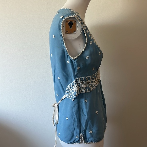 Plenty Embroidered Viscose Top Size 6 - Picture 6 of 10